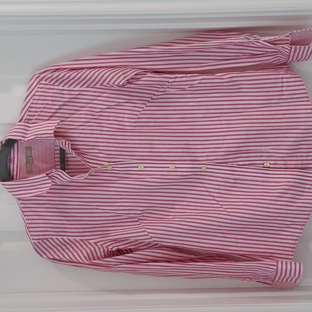 Pink and White Striped Button Down